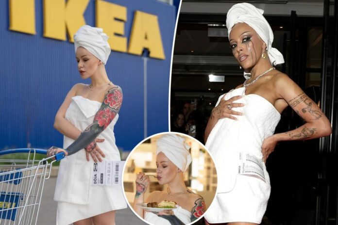 Doja Cat’s Met Gala towel dress recreated by Ikea in playful ad: ‘Brilliant’