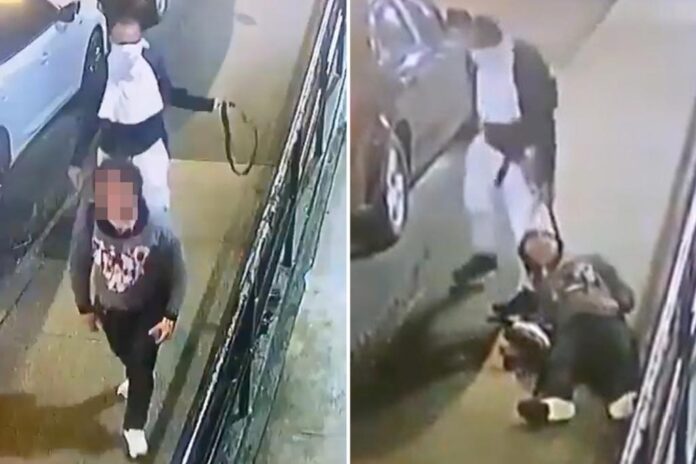 Horrifying video shows masked fiend choke woman with belt on NYC street, drag body between cars to rape her