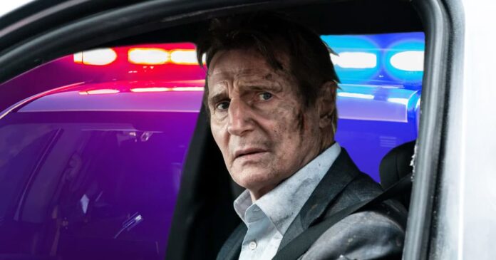 Liam Neeson gives cops the slip during a cross-country car chase in the action thriller Mongoose