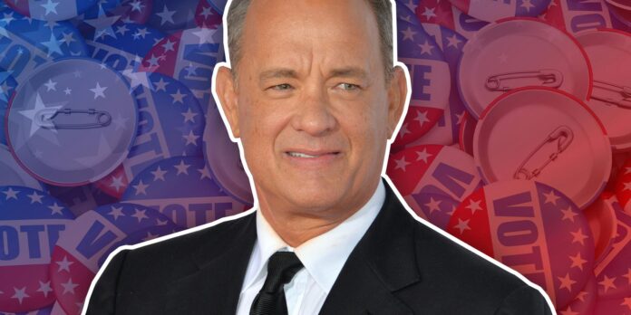 No, Tom Hanks didn’t wear a ‘Vote for Joe, not the psycho’ shirt