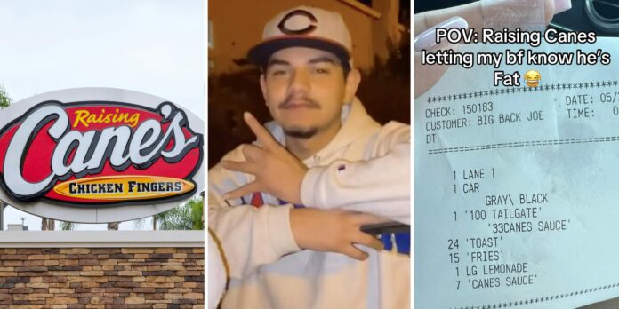 ‘BIG BACK JOE’: Raising Cane’s customer says worker wrote ‘big back’ on receipt after they ordered 24 toasts