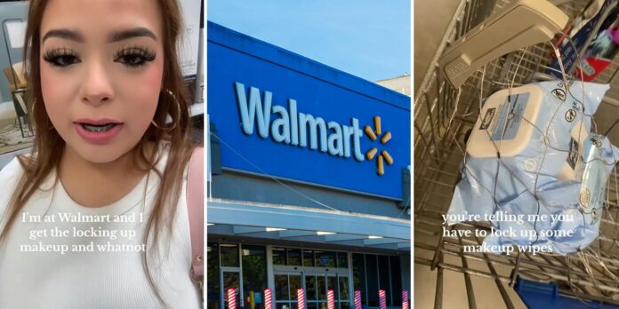 ‘I feel embarrassed carrying this around’: Walmart shopper has to walk around with shopping cart full of locked-up items