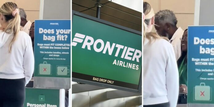 ‘The bag fits so well I didn’t even see the bag’: Woman catches Frontier Airlines forcing passenger to pay $100 for personal item