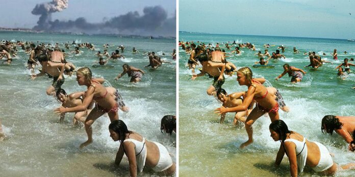 A still image from ‘Jaws’ is being used to try and blame Russia for beach bombing