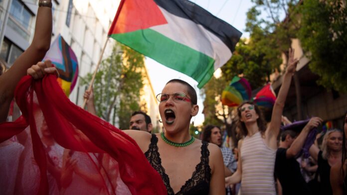 As LGBTQ+ Pride’s crescendo approaches, tensions over war in Gaza expose rifts