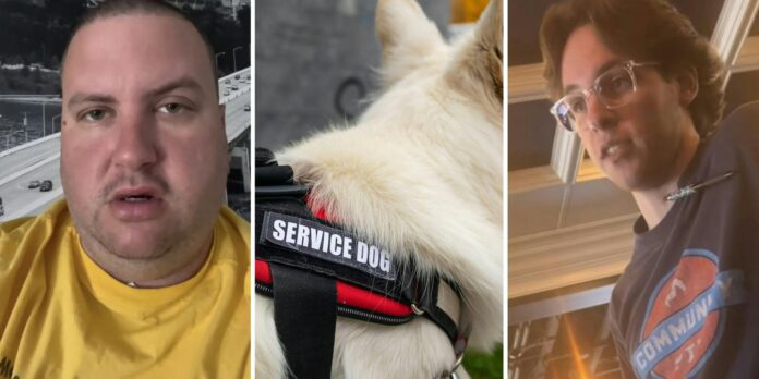 ‘Isn’t that like a $60k fine??’: Worker tries to kick man with service dog out of restaurant