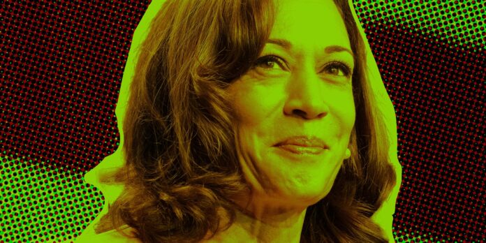 Kamala Harris in green