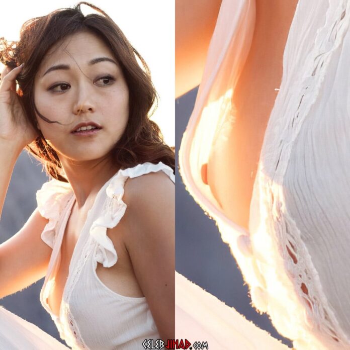 Karen Fukuhara Nude Tit Slip Behind-The-Scenes