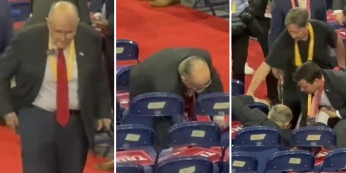 Rudy Giuliani took quite the tumble at the RNC—much to the internet’s delight