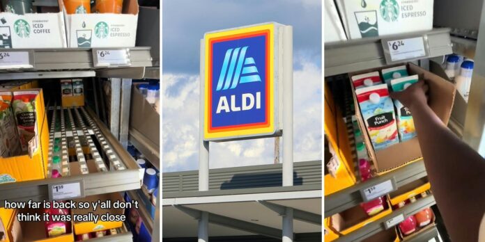 ‘I’m gonna have to do it myself’: Aldi shopper tries to get Tropical Punch juice from fridge. He takes matters into his own hands when he can’t reach it