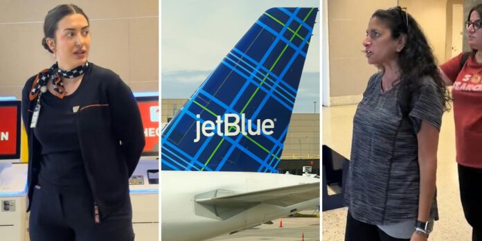 ‘Ok but what happened before this?’: Passenger films JetBlue agent screaming at her after her flight got canceled. It backfires