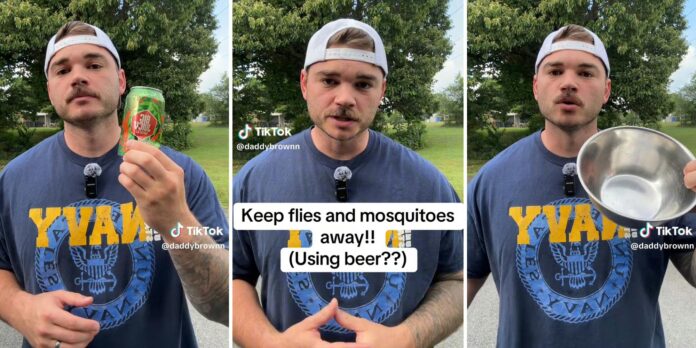 ‘This way I can say I am not drinking alone’: Man shares how to keep flies, mosquitos away. All you need is beer