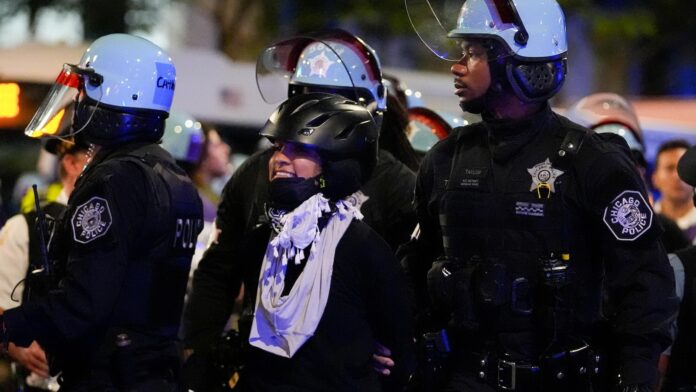 At least 55 arrested after clashes with police outside Israeli Consulate in Chicago during DNC