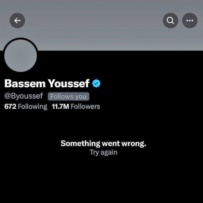 HOT: Elon Musk gets Bassem Youssef X account removed after tweet of freeze of blood people’s veins using antisemitism