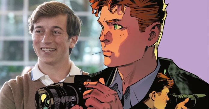 James Gunn shares the first look at Skyler Gisondo playing photojournalist Jimmy Olsen in the upcoming Superman film