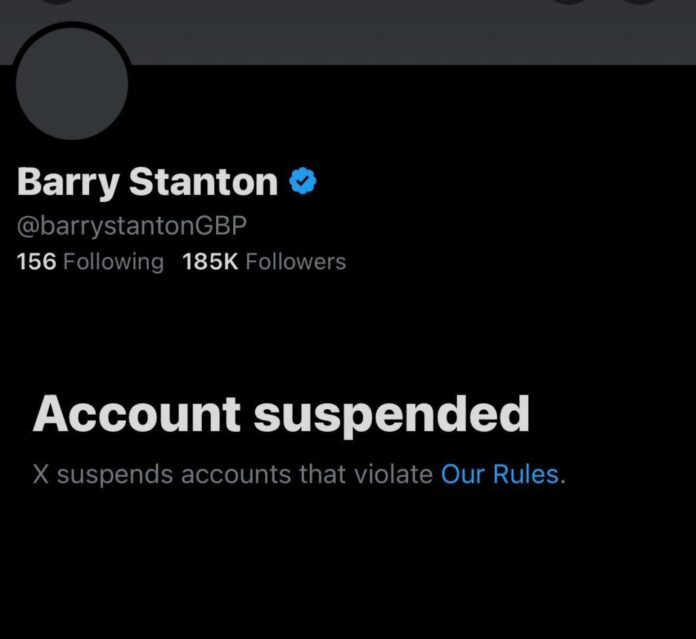 PHOTO: Barry Stanton X account gets suspended for calling Indians NIGGERS in Anti-Indian racist tweets