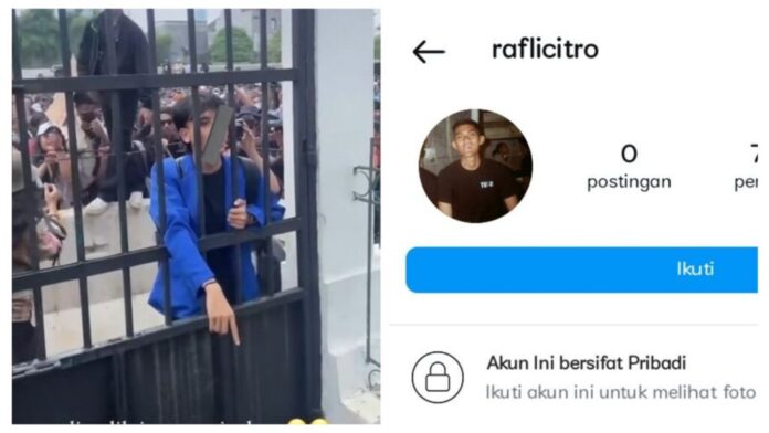 PHOTO: Indonesian police officer, Rafli Citro, dragged for spreading personal data of male protester, Padly Firman Isom Hadik during change of election date protest