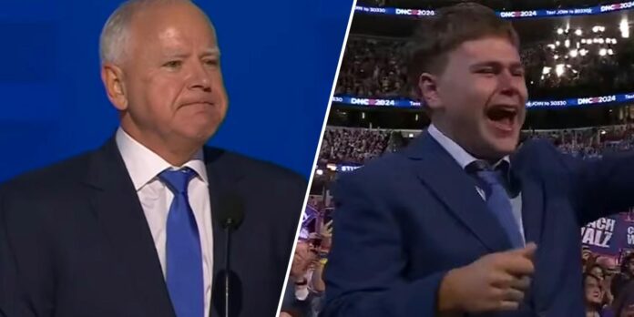 Tim Walz’s son stole the show at the DNC with his ‘That’s my dad!’ cheer