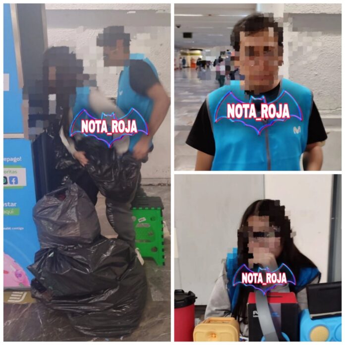 VIDEO: 2 Movistar México trabajadores, Rafael y Yenei, cubrieron sus GENITALES con bolsa de basura negra tras ser captadas teniendo sexo en la estación la Raza de la Línea 3, En Metro CDMX en sextape viral filtrado