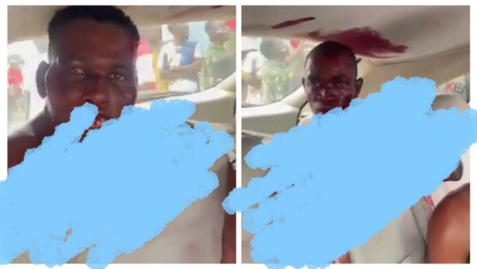 VIDEO: 3 kidnappers stripped naked with their dicks out as they got beaten up by youths while attempting to kidnap car dealer in Ebute Igbogbo road, Ikorodu