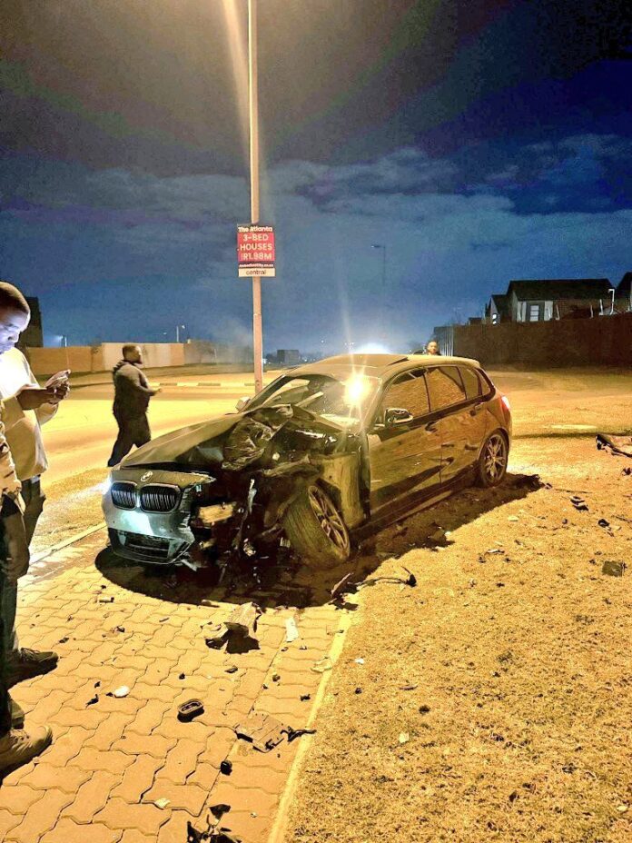 VIDEO: Dashcam footage showed me Olwami crashed Josiah Thobejane BMW M135i during road accident at night in spirited driving in viral story