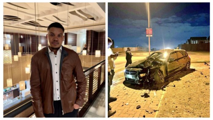 VIDEO: OlwamiMadeIt crashed his friend, Josiah Thobejane, BMW M135i as he overtake two cars while driving spirited with his friend with migraine medication