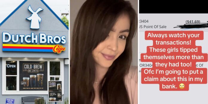 ‘Feel like the ones that don’t ask be adding a dollar tip’: Woman says Dutch Bros workers tipped themselves on her order