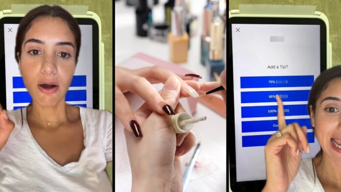 ‘The amount of times people have probably just clicked on it’: Woman realizes nail salon customized the tip menu. It starts at 75%