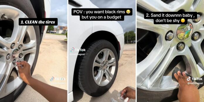 ‘They look so much better I love it’: Woman shares how to get your tire rims black if you’re on a budget