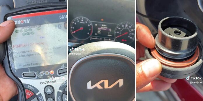 ‘This thing is loose’: Mechanic works on Kia with an engine problem at only 59,000 miles. He realizes it’s a common problem with the gasoline cap