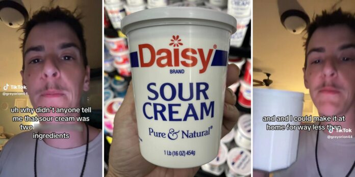 ‘Why didn’t anyone tell me?’: Man realizes sour cream is only 2 ingredients—and it’s way cheaper to make at home