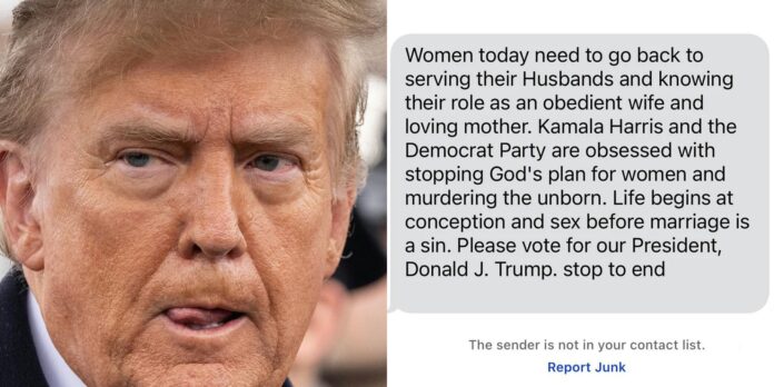 A Trad Wives for Trump text campaign hits voters—but is it for real?