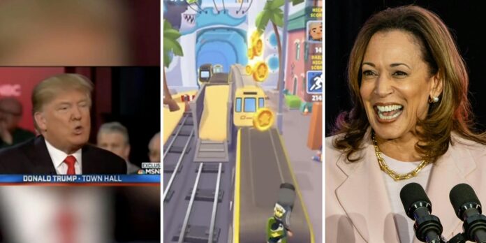 Harris drops Subway Surfer split-screen to highlight Trump’s abortion stance for Gen Z’s TikTok-addled brains