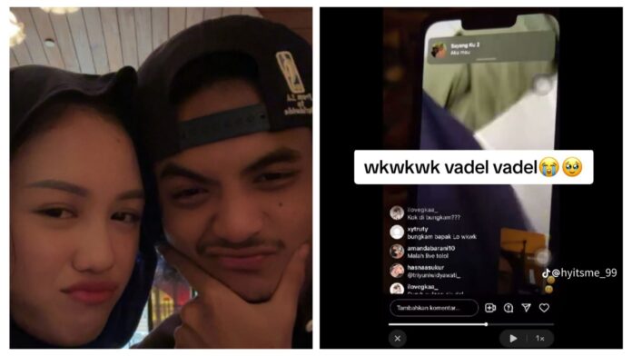 PHOTO: Indonesians accused Vadel Badjideh of cheating on Lolly Laura Meizani with his sidechick while chatting with Sayang Ku 2 during panic moments on IG live