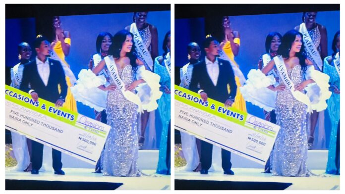 PHOTO: Laughters as Chidimma Vanessa Adetshina won N500K after being crowned as Miss Universe Nigeria