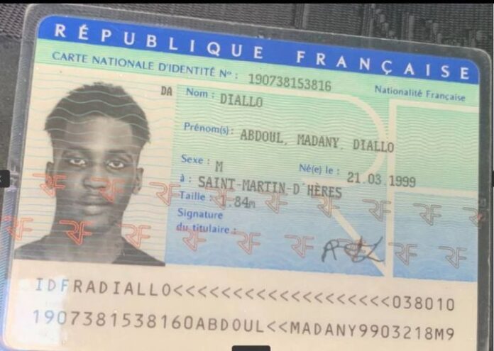 PHOTO: Picture of the suspect, Abdoul Madany Diallo, who shot Municipal agent, Lilian Dejean, dead twice in his chest during altercation in Grenoble is Revealed