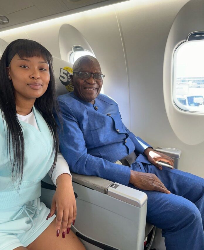 PHOTO:  Two pot System as Jacob Zuma and Cyan Boujee are spotted in the same CRJ900 Bombardier private jet