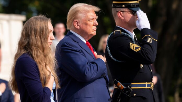 Trump issues statement from Gold Star families defending Arlington Cemetery visit and ripping Harris