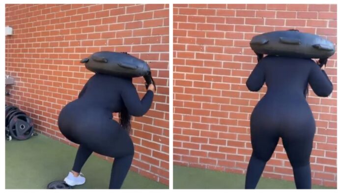 VIDEO: Laconco seen flaunting her big ass while squatting during exercise following Jacob Zuma breakup