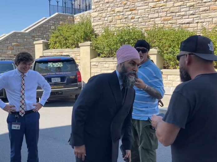 VIDEO: Waylon Sherk is the guy from MP Michael Cooper’s convoy spinoff group who called Jagmeet Singh a corrupted bastard while heckling at him at Terry Fox ceremony