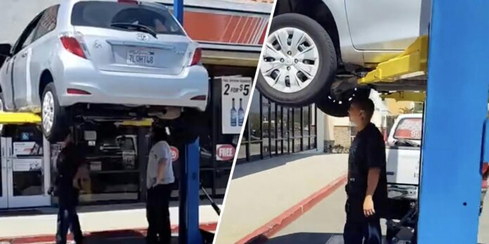 ‘But will my HOA approve?’: You can buy a portable car lift that your F-150 can tow and do work in front of AutoZone. Should you though?