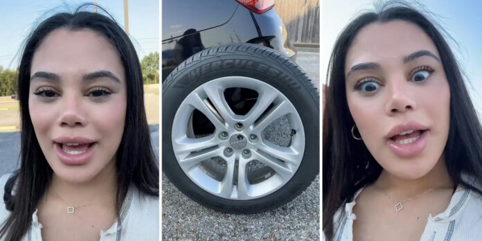 ‘If anyone is missing their Dodge tire’: Kia driver purchases a tire. She gets bamboozled