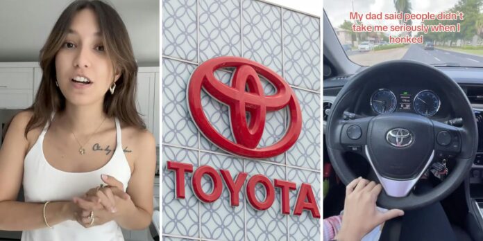 ‘Imma hold your hand when I say this’: Toyota driver’s horn sounds ‘like a toy.’ She installs a new one—but viewers aren’t so sure