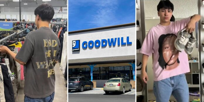 ‘Nah cause they’re selling $5 Kmart shirts for $10’: Viewers torn after Goodwill shopper shares how he saves money while thrifting