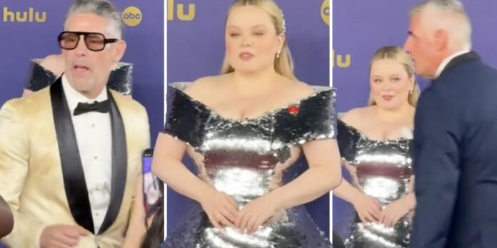 ‘Now that is composure’: Nicola Coughlan praised for keeping cool as people walked by her on the Emmys red carpet