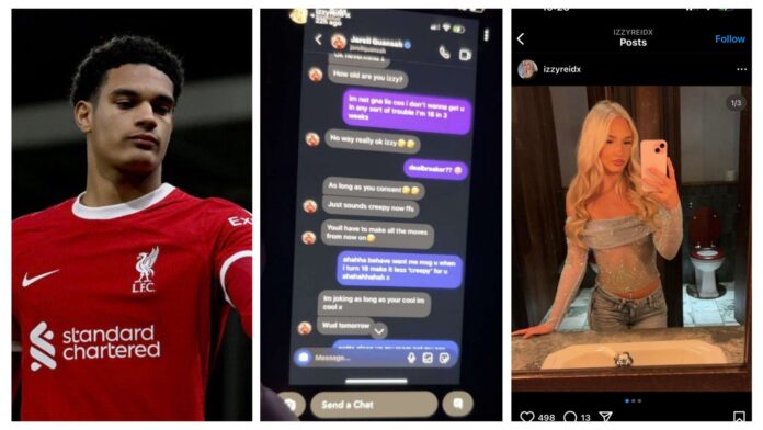 PHOTO: Izzy Reid is the girl Jarell Quansah was sending text messages to on Instagram DM for hookup