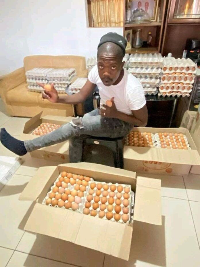 PHOTO: Dr Qwabe is selling eggs for R84,99 in Newcastle