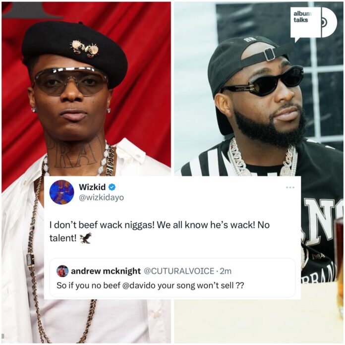 “He is wack with no talent, frogido” – Wizkid shades Davido in new tweet