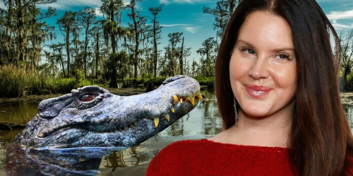 Lana Del Rey over swamp and cayman