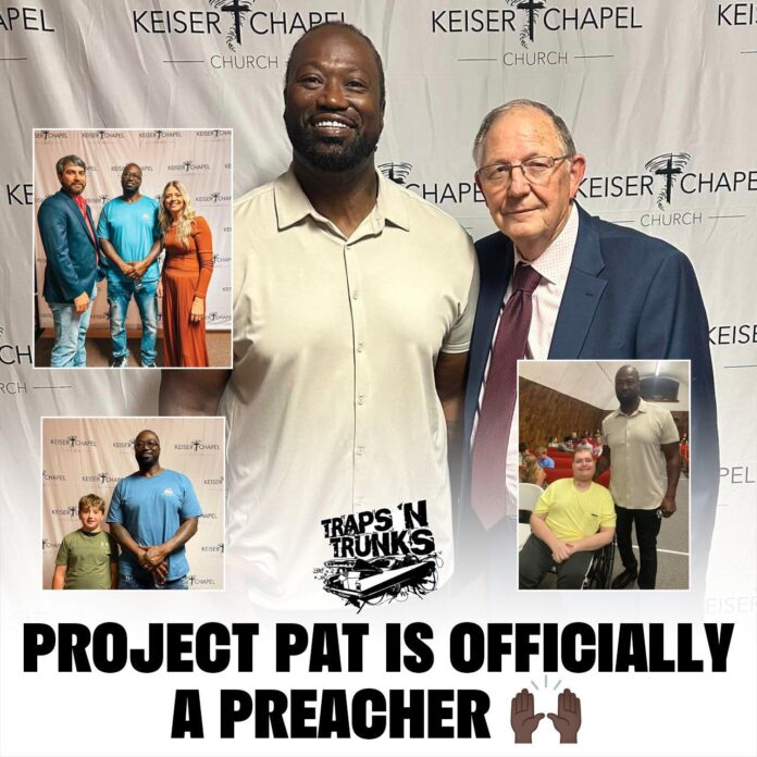 PHOTO: Pastor Project Pat is a preacher at non-denominational church, Keiser Chapel church, as he is preaching to prisoners